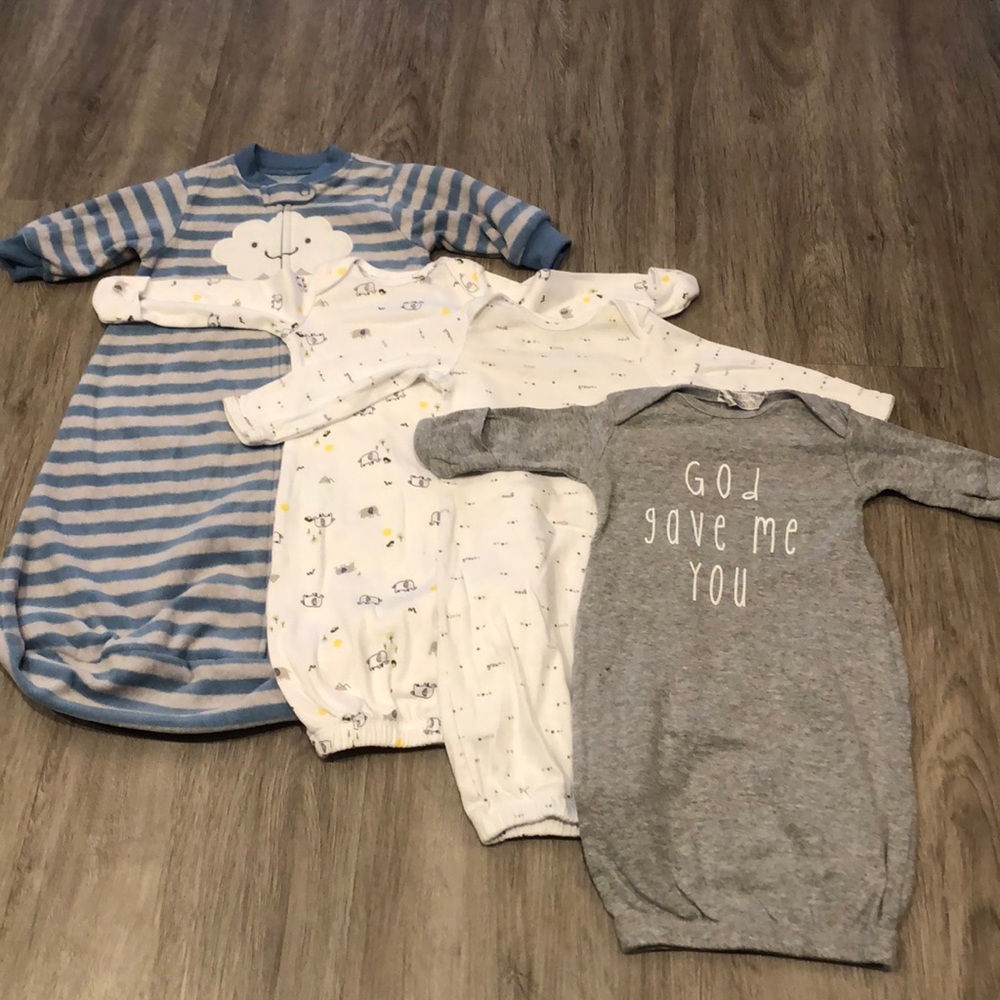 4  newborn gowns baby boy